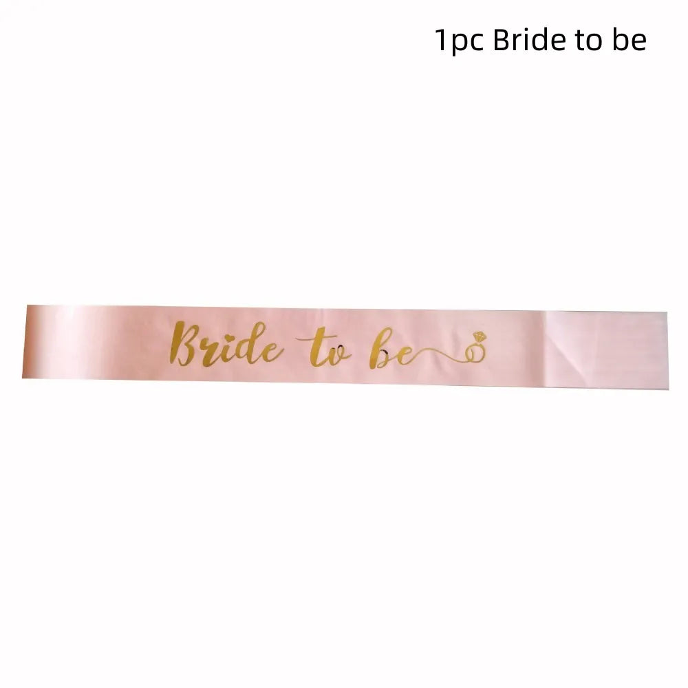 Rose Gold “Team Bride” Satin Sash – Bride To Be Bachelorette Party Accessory