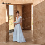 Boho V Neck Wedding Dress