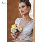 Boho V Neck Wedding Dress
