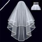 Short Tulle Bridal Veil with Comb