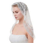 Black Lace Short Bridal Veil