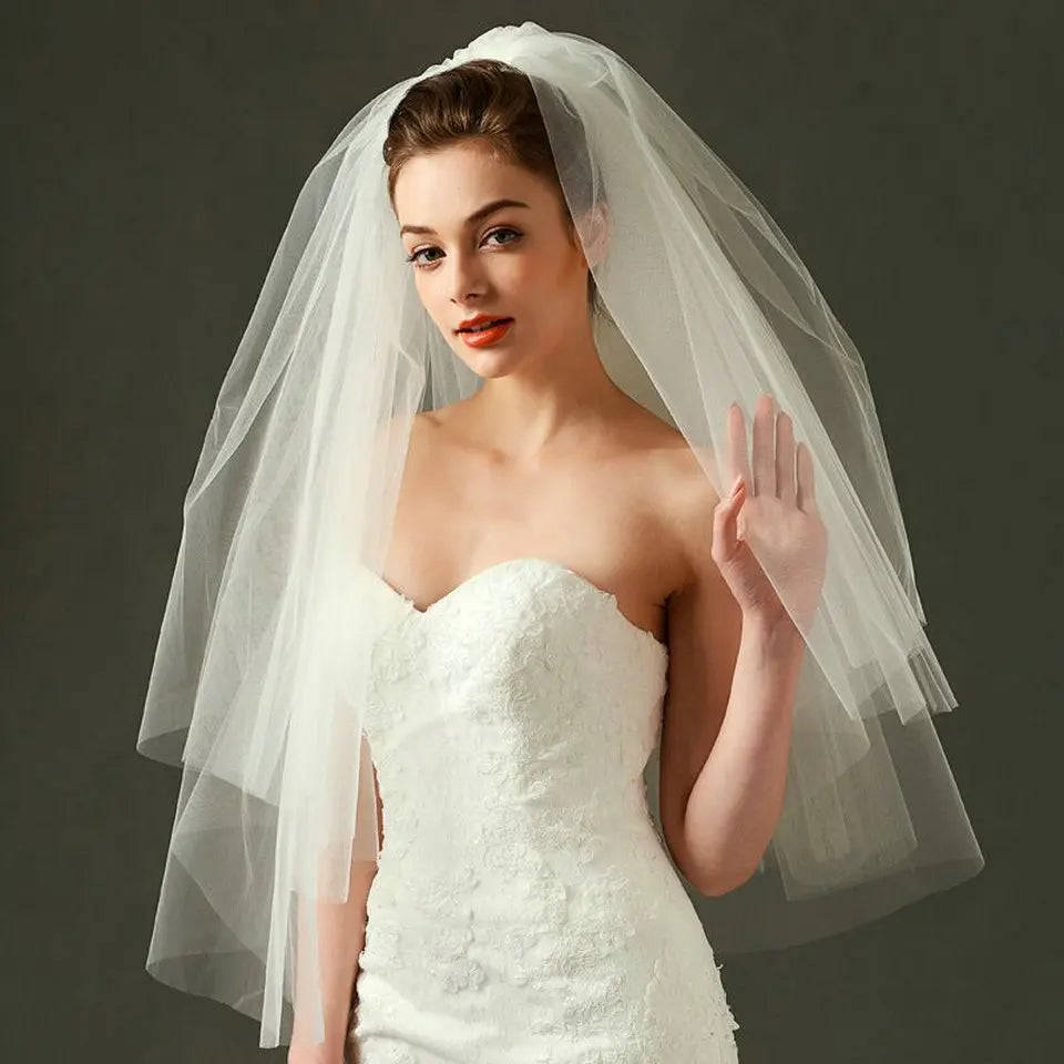 Simple Two Layer Bridal Veil