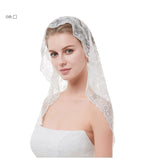 Black Lace Short Bridal Veil