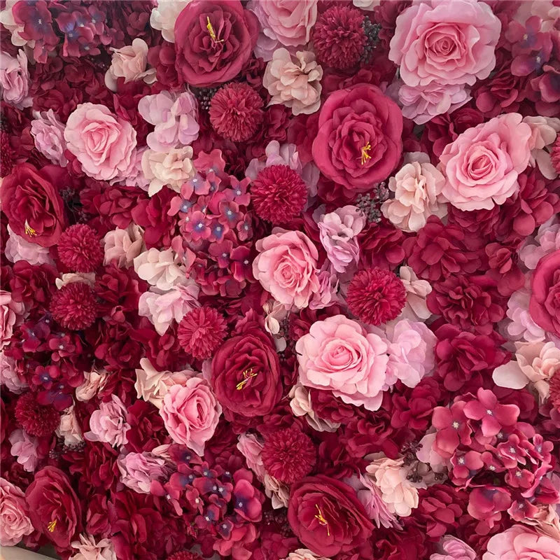 Silk Rose & Peony Flower Wall Panel