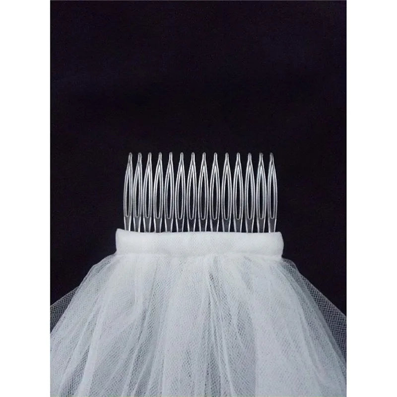 Short Tulle Bridal Veil with Comb