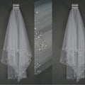 Crystal Beaded Short Bridal Veil