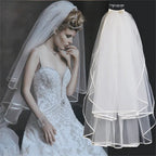 Short Tulle Bridal Veil with Comb