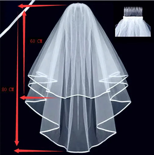 Short Tulle Bridal Veil with Comb