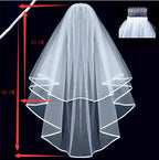 Short Tulle Bridal Veil with Comb