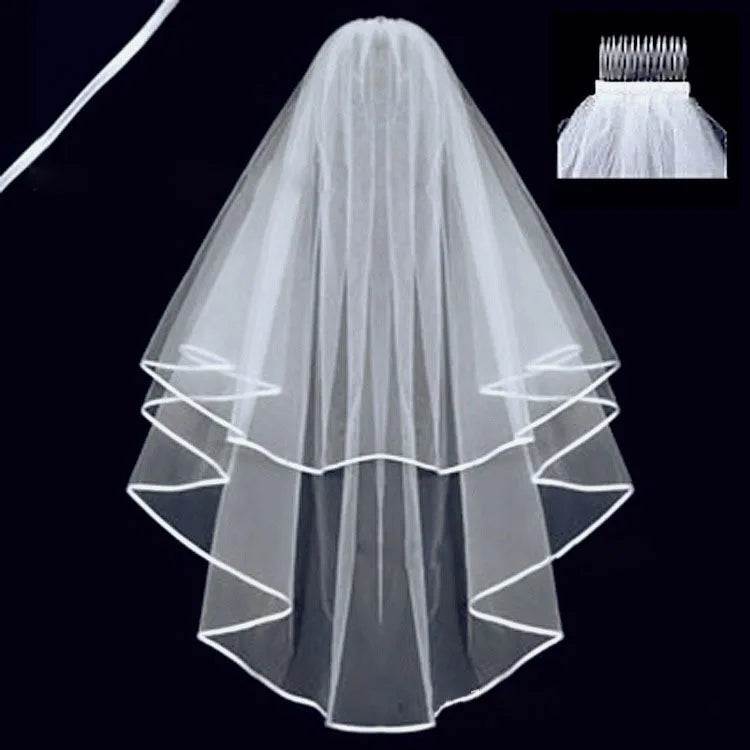 Short Tulle Bridal Veil with Comb