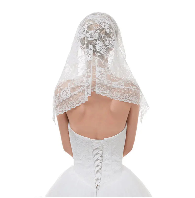 Black Lace Short Bridal Veil