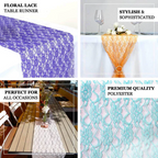 Emerald Green Floral Lace Table Runner