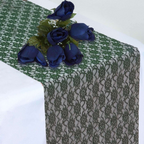 Emerald Green Floral Lace Table Runner