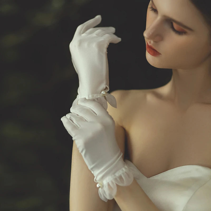 Satin & Tulle Bridal Gloves