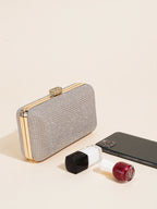 Silver Rhinestone Evening Clutch