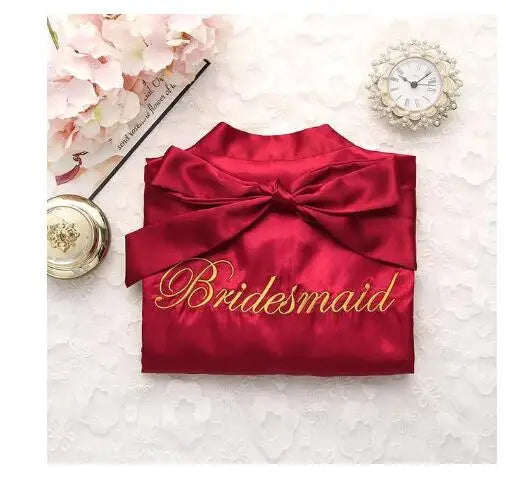 Bridal Satin Kimono Robe