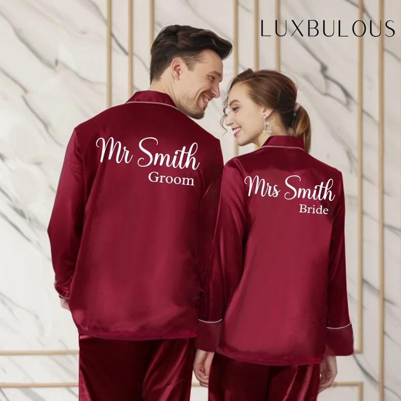 Custom Couple Satin Pajamas