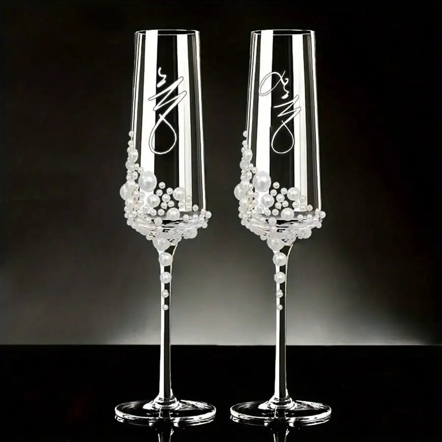 Crystal Pearl Champagne Glass Set