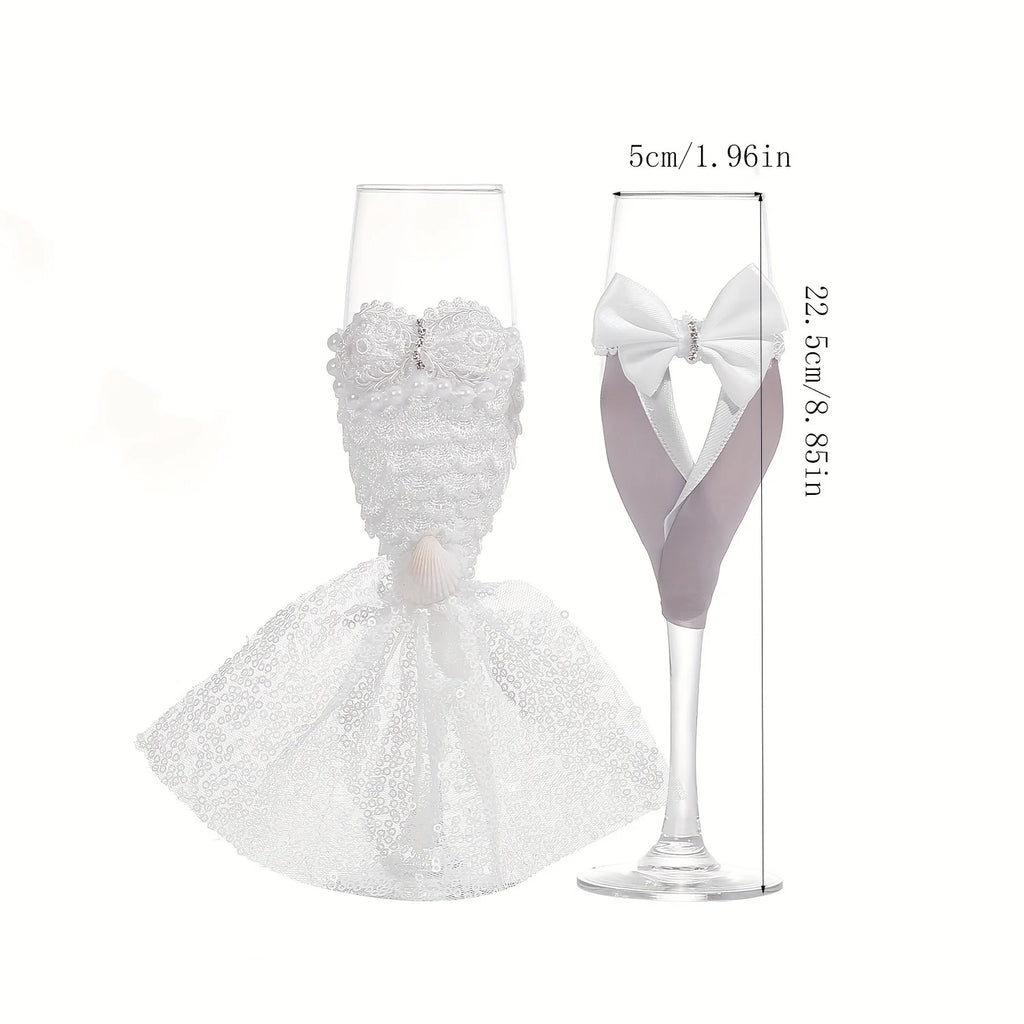 Bride & Groom Champagne Glasses