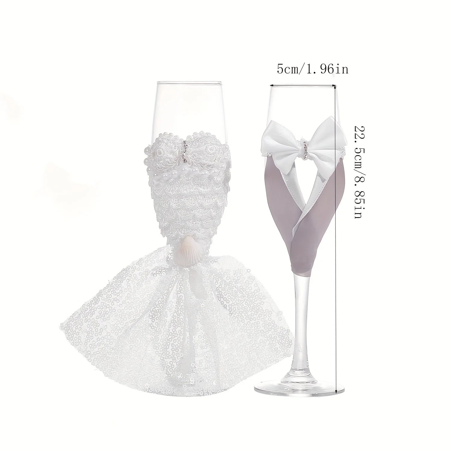 Bride & Groom Champagne Glasses