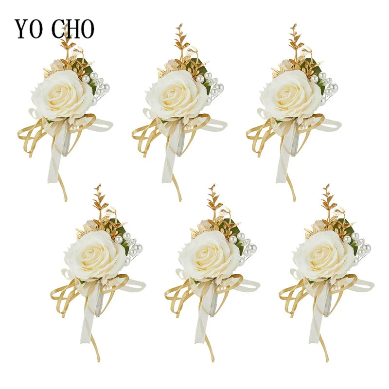 6-Piece Rose Boutonniere Set