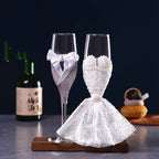 Bride & Groom Champagne Glasses