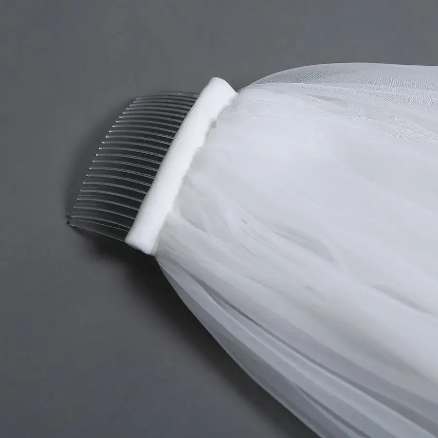 White Ribbon Edge Bridal Veil