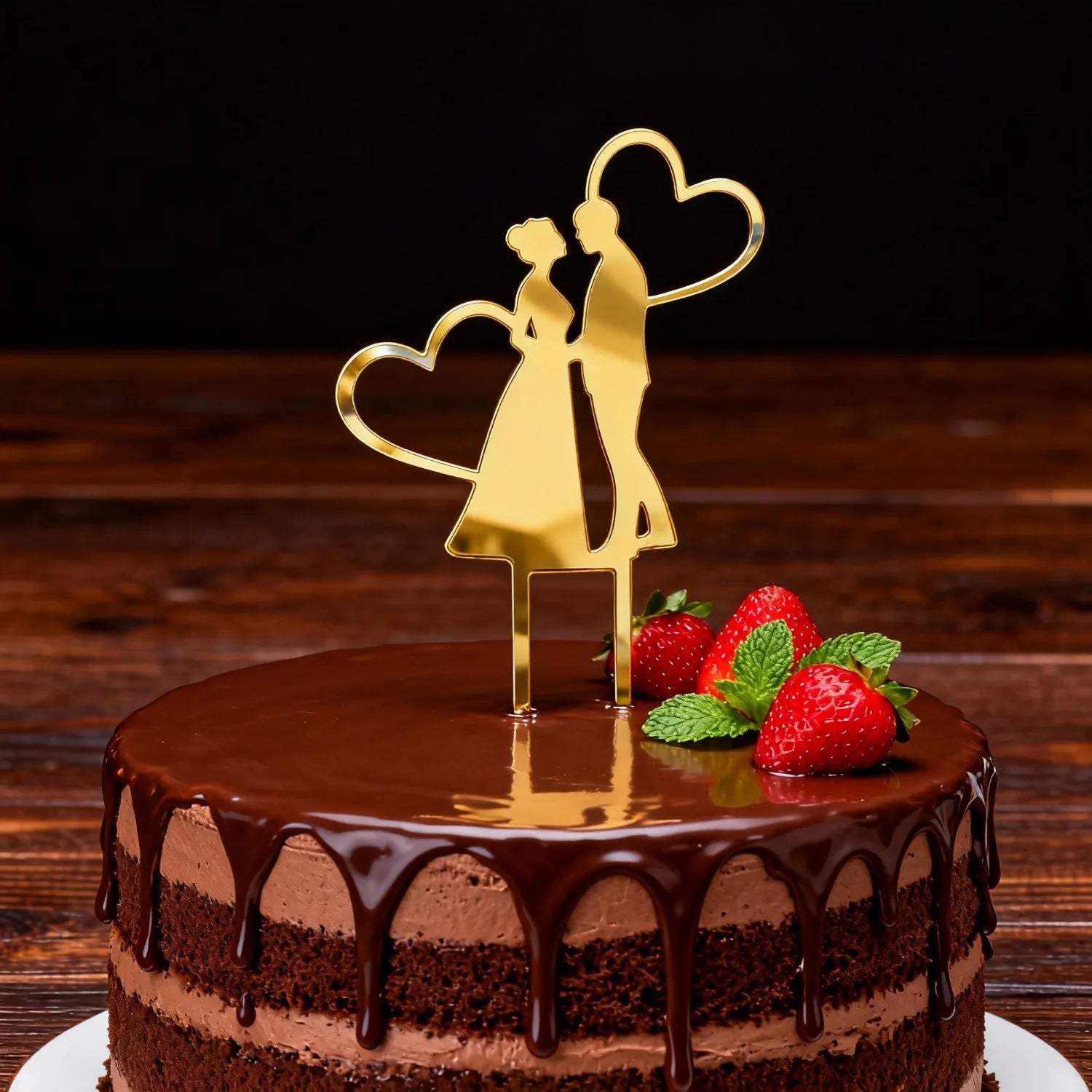 Acrylic Couple Wedding Cake Topper