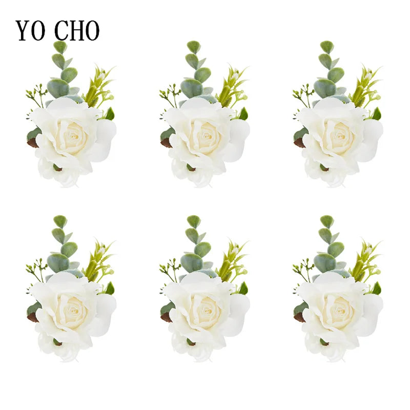 6-Piece Rose Boutonniere Set