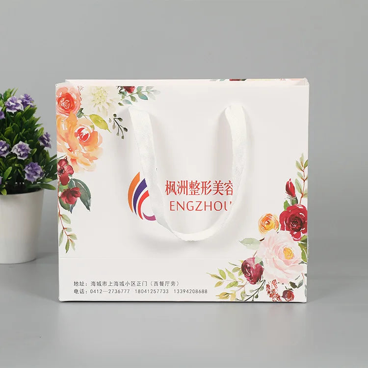 Custom White Shopping Gift Bags