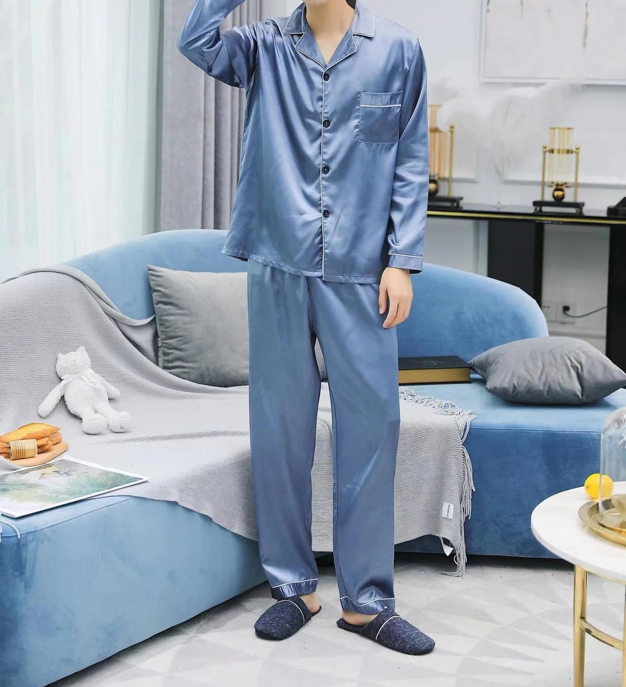 Custom Couple Satin Pajamas