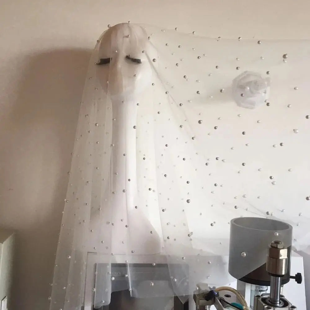 Face-Covered Long Bridal Veil