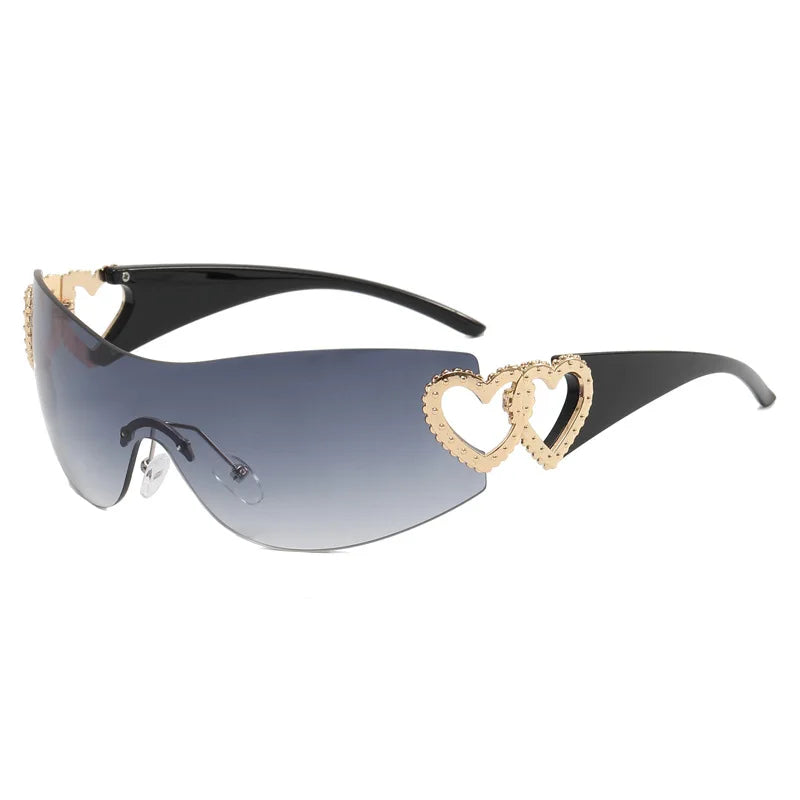 Heart Temple Y2K Sunglasses