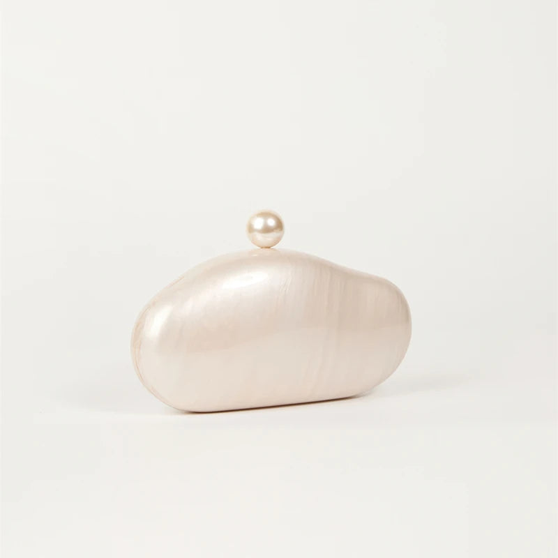 Pearl Shell Acrylic Clutch