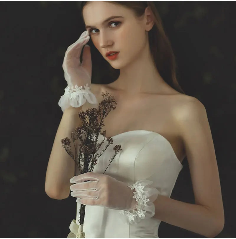 Satin & Tulle Bridal Gloves