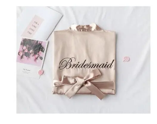 Bridal Satin Kimono Robe