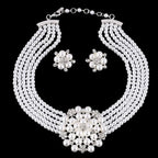 Multi-Layer Pearl Bridal Necklace Set