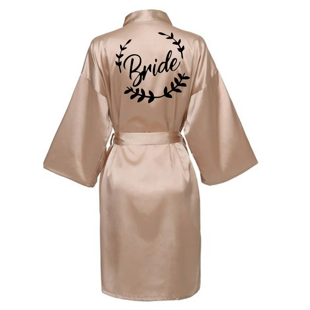 Team Bride Satin Kimono Robe