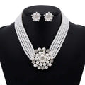 Multi-Layer Pearl Bridal Necklace Set