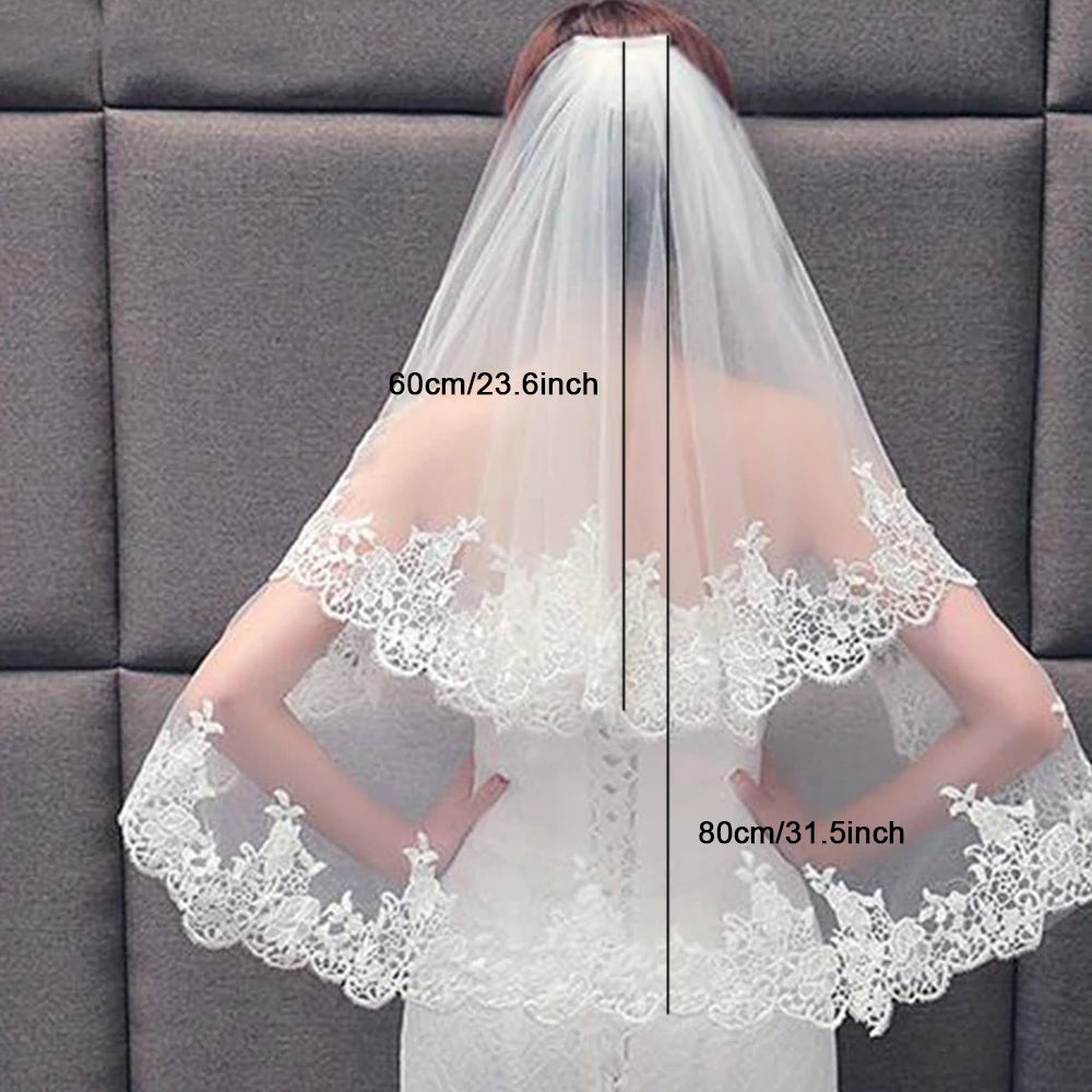 Lace Appliqué Bridal Veil