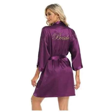 Bridal Satin Kimono Robe