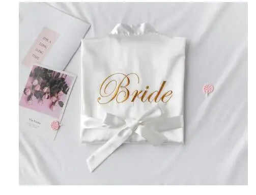 Bridal Satin Kimono Robe