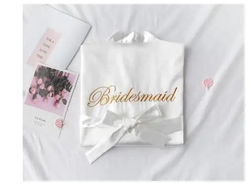 Bridal Satin Kimono Robe