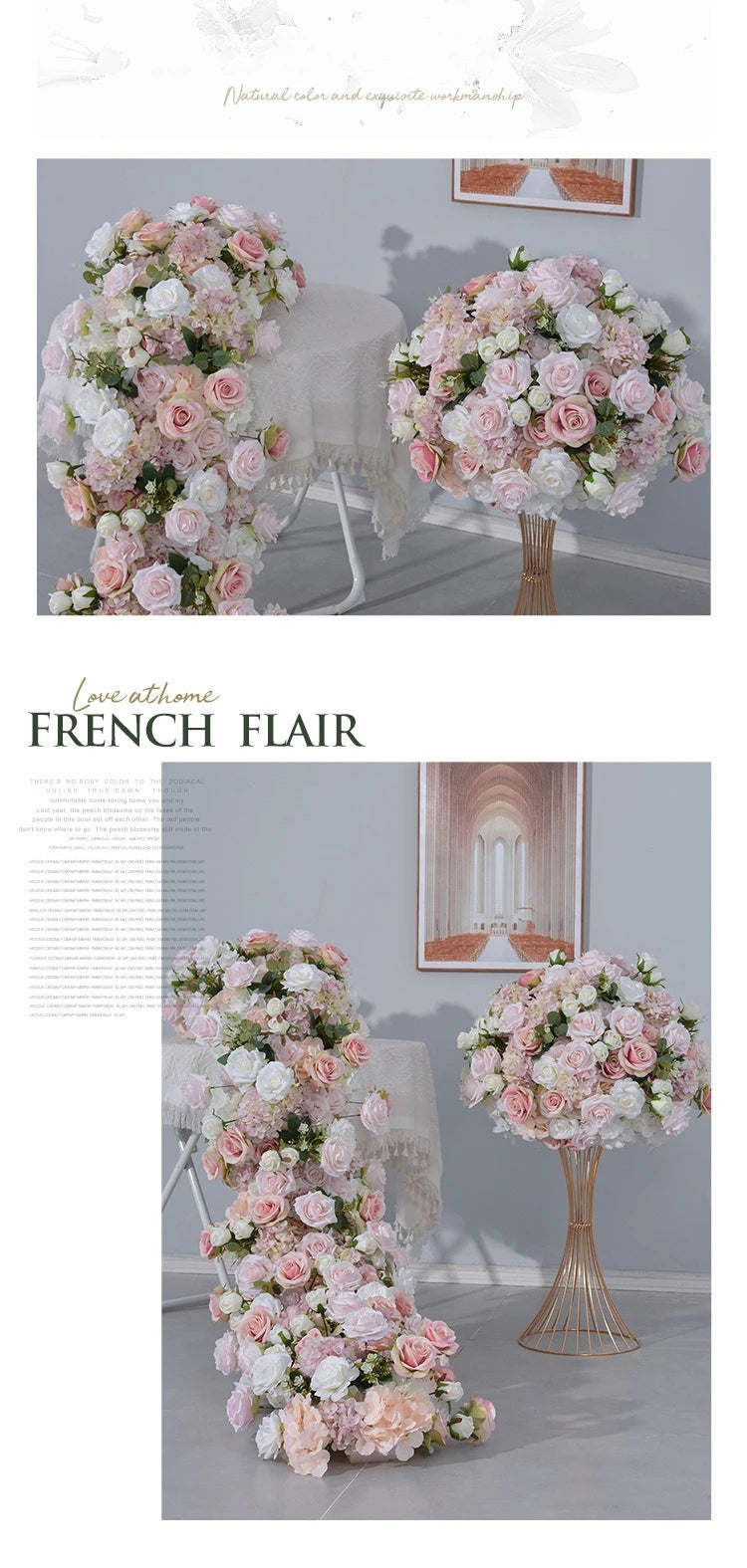 Pink Artificial Flower Decor Set