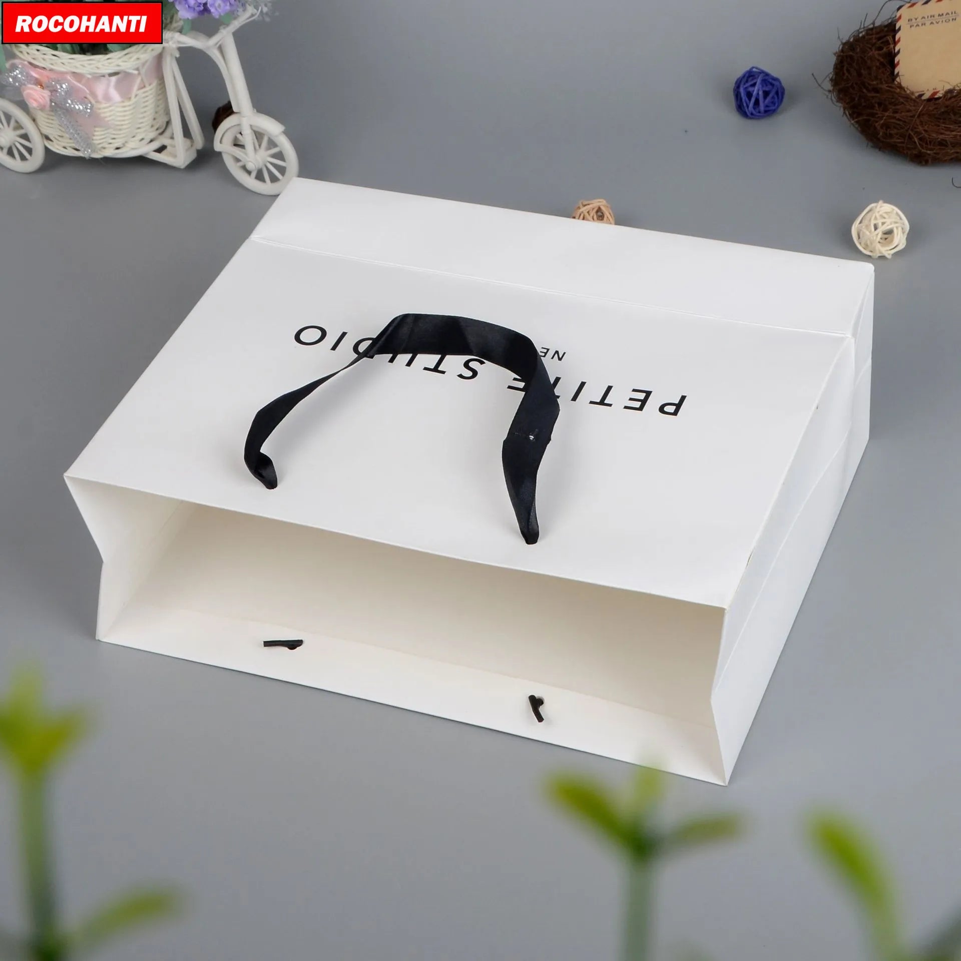 Custom White Shopping Gift Bags