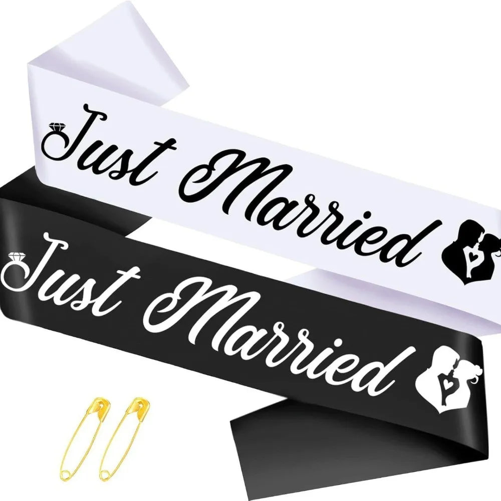 Just Married Party Sash Set