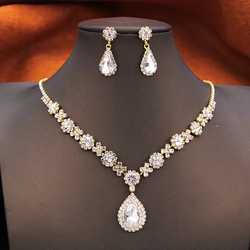Purple Rhinestone Bridal Jewelry Set