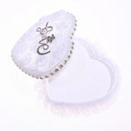 White Lace Pearl Flower Girl Basket