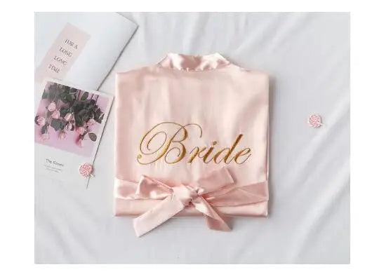 Bridal Satin Kimono Robe