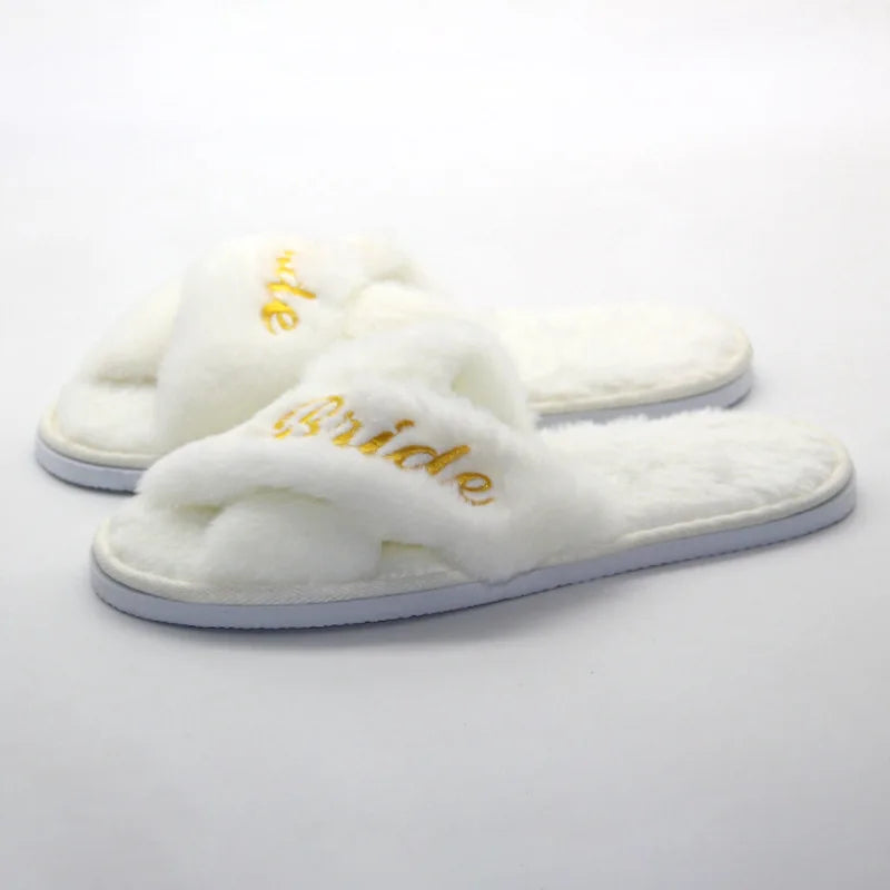 Bridal Open-Toe Slippers